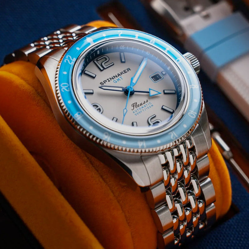 Spinnaker Fleuss GMT Automatic Watch with Moon White Dial #SP-5120-22
