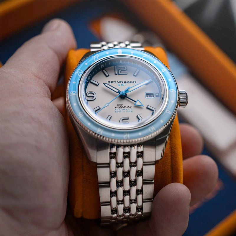 Spinnaker Fleuss GMT Automatic Watch with Moon White Dial #SP-5120-22