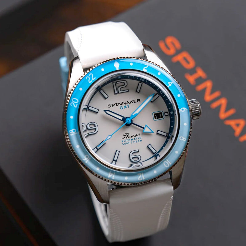 Spinnaker Fleuss GMT Automatic Watch with Moon White Dial #SP-5120-22