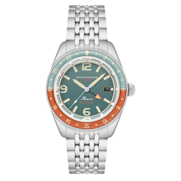 Spinnaker Fleuss GMT Automatic Watch with Tropical Green Dial #SP-5120-33