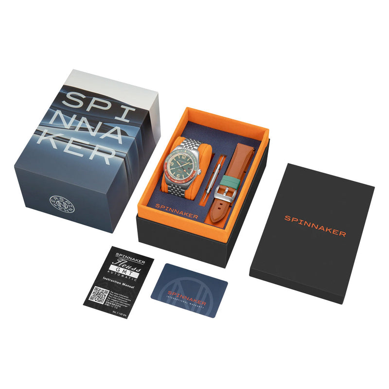 Spinnaker Fleuss GMT Automatic Watch with Tropical Green Dial #SP-5120-33
