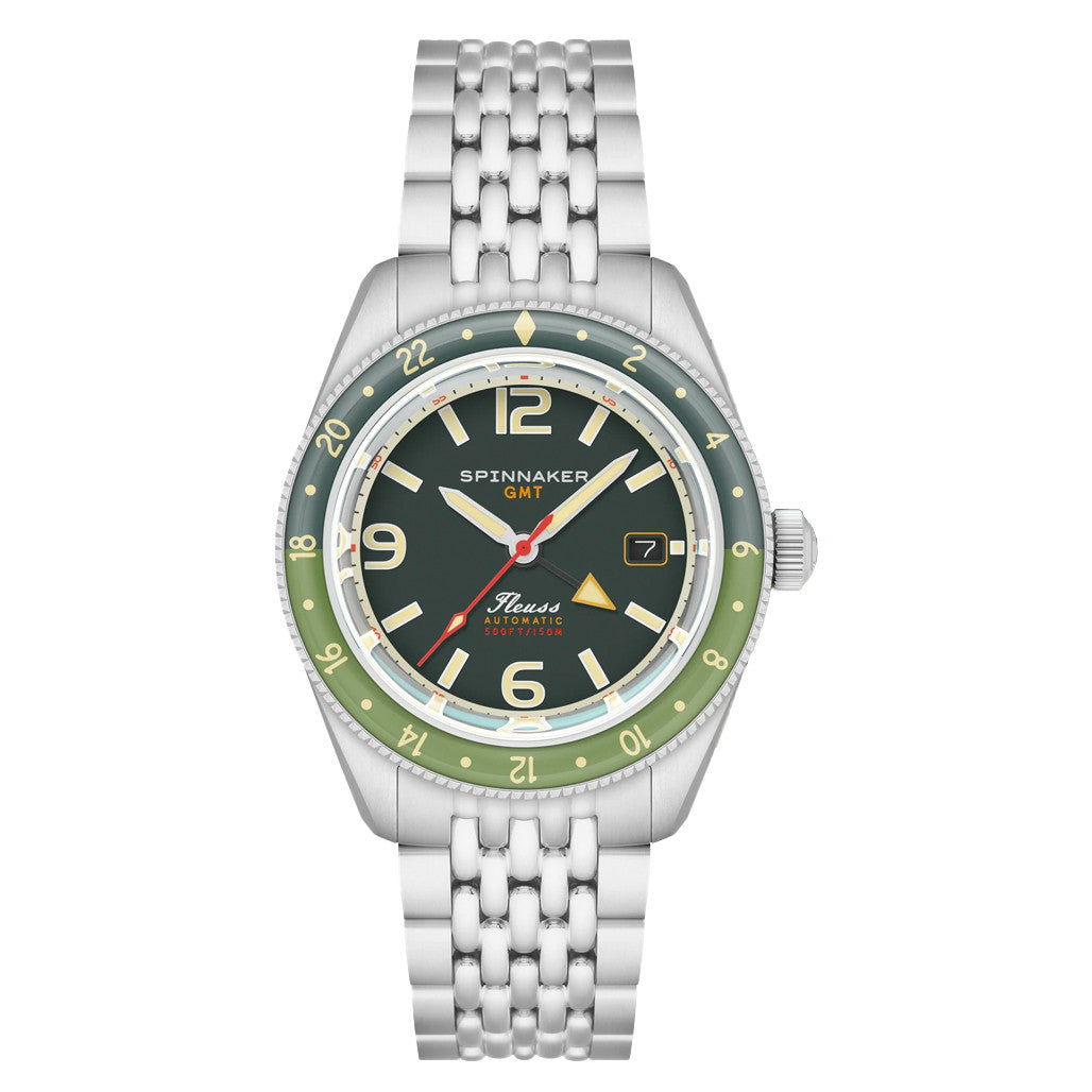 Spinnaker Fleuss GMT Automatic Watch with Forest Green Dial #SP