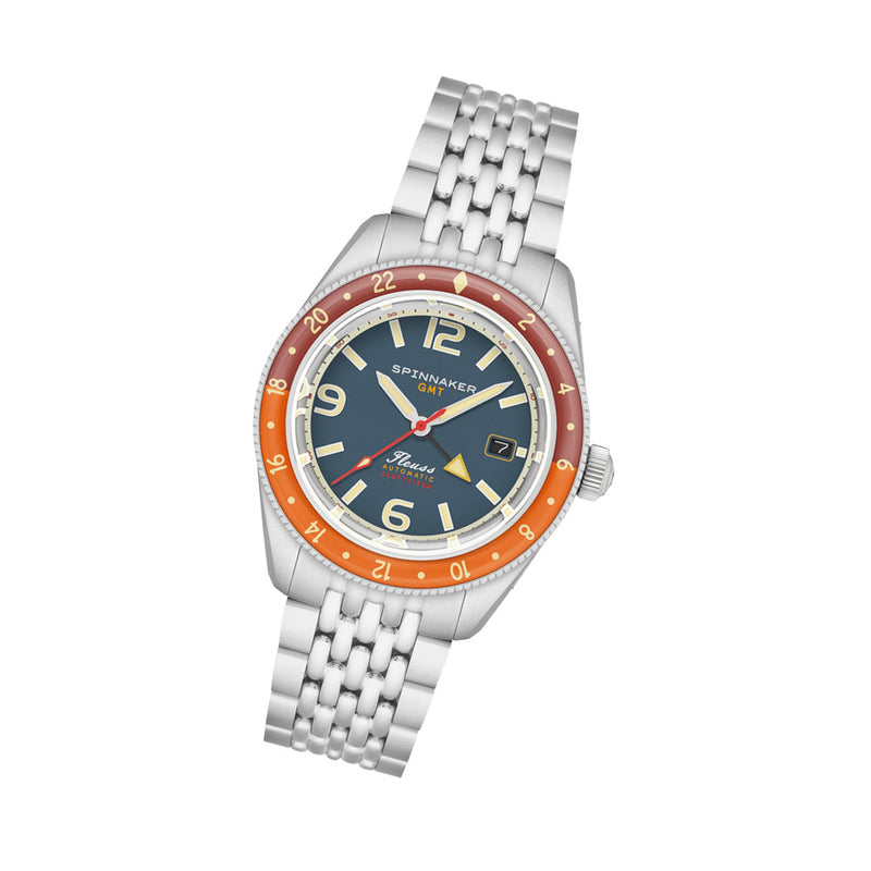 Spinnaker Fleuss GMT Automatic Watch with Cerulean Blue Dial #SP-5120-55
