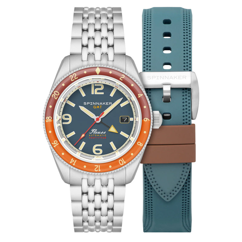 Spinnaker Fleuss GMT Automatic Watch with Cerulean Blue Dial #SP-5120-55