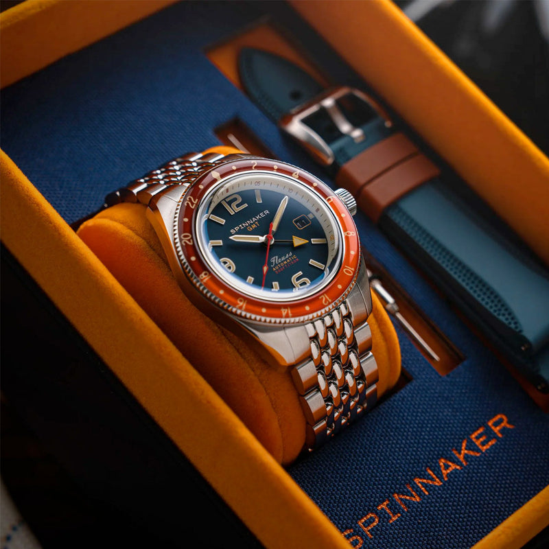 Spinnaker Fleuss GMT Automatic Watch with Cerulean Blue Dial #SP-5120-55