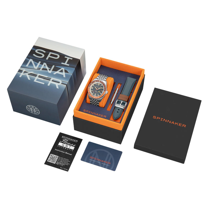 Spinnaker Fleuss GMT Automatic Watch with Cerulean Blue Dial #SP-5120-55