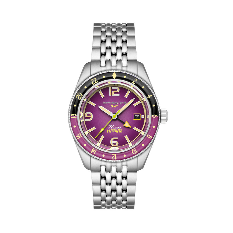 Spinnaker Fluess GMT Automatic Watch with Dull Violet Dial #SP-5120-77