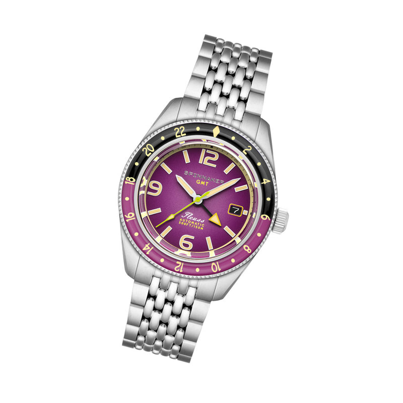 Spinnaker Fluess GMT Automatic Watch with Dull Violet Dial #SP-5120-77