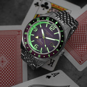 Spinnaker Fluess GMT Automatic Watch with Dull Violet Dial #SP-5120-77