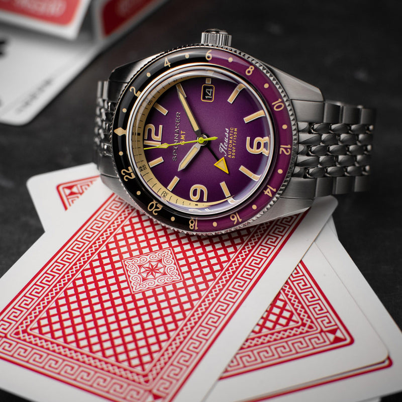 Spinnaker Fluess GMT Automatic Watch with Dull Violet Dial #SP-5120-77