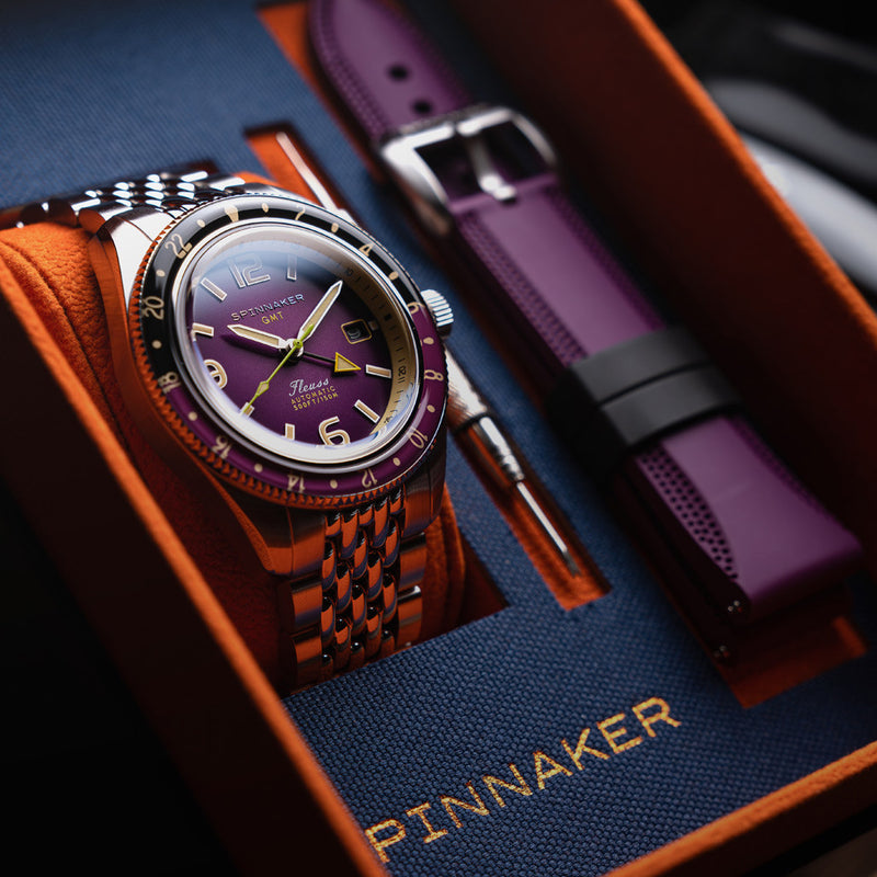 Spinnaker Fluess GMT Automatic Watch with Dull Violet Dial #SP-5120-77