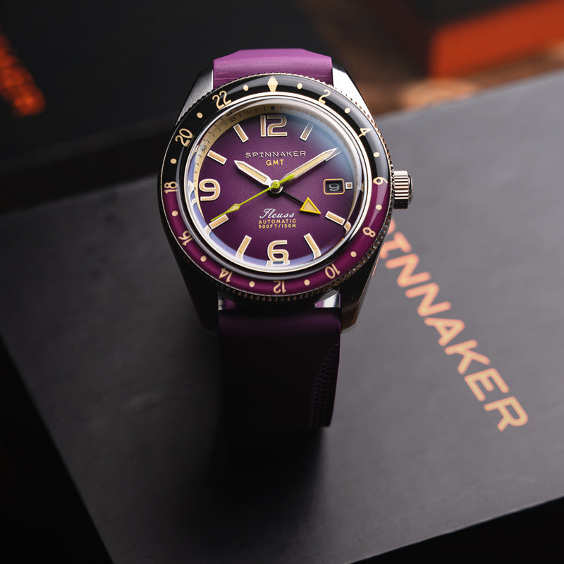 Spinnaker Fluess GMT Automatic Watch with Dull Violet Dial #SP-5120-77