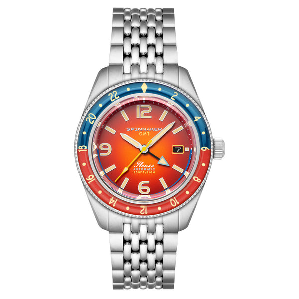 Spinnaker Fluess GMT Automatic Watch with Burnt Orange Dial #SP-5120-99
