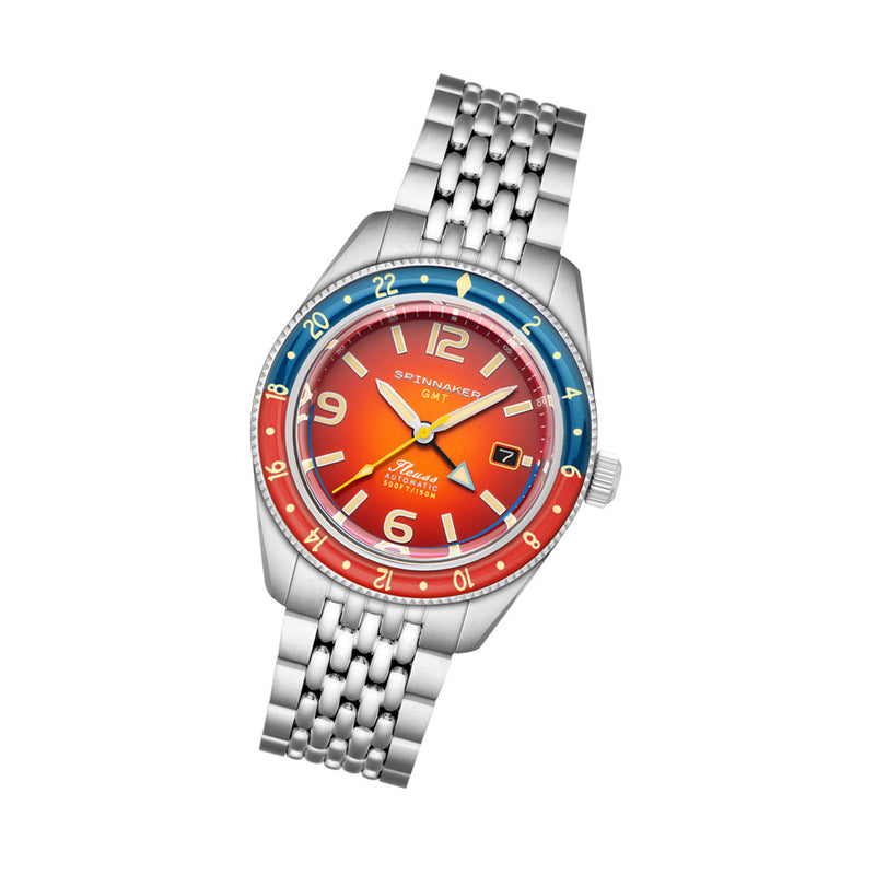 Spinnaker Fluess GMT Automatic Watch with Burnt Orange Dial #SP-5120-99
