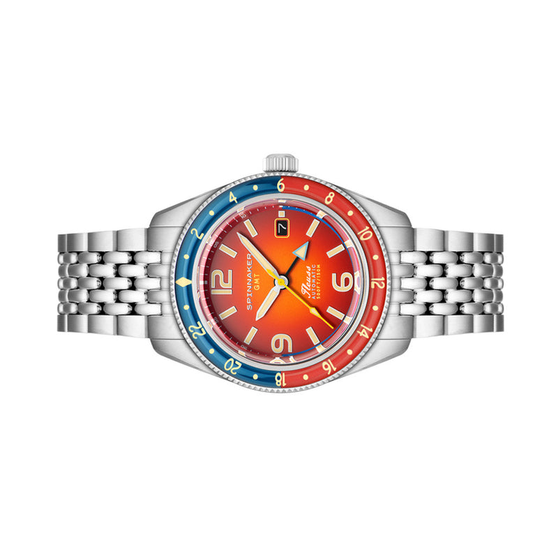 Spinnaker Fluess GMT Automatic Watch with Burnt Orange Dial #SP-5120-99