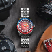 Spinnaker Fluess GMT Automatic Watch with Burnt Orange Dial #SP-5120-99