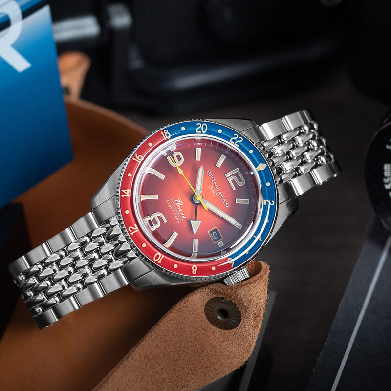 Spinnaker Fluess GMT Automatic Watch with Burnt Orange Dial #SP-5120-99