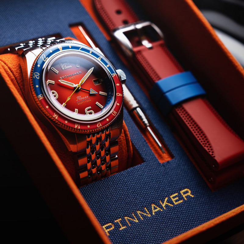 Spinnaker Fluess GMT Automatic Watch with Burnt Orange Dial #SP-5120-99