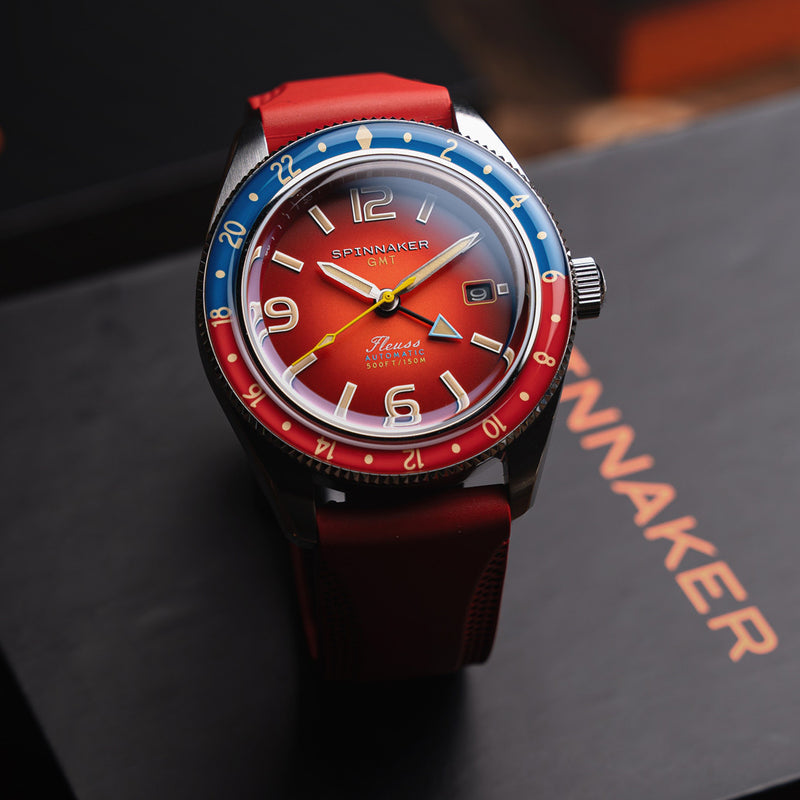 Spinnaker Fluess GMT Automatic Watch with Burnt Orange Dial #SP-5120-99