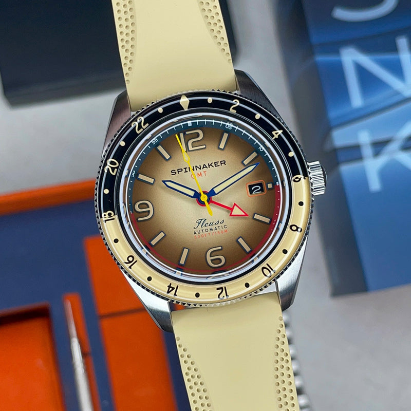 Spinnaker Fluess GMT Automatic Watch with Sandstorm Brown Dial #SP-5120-AA