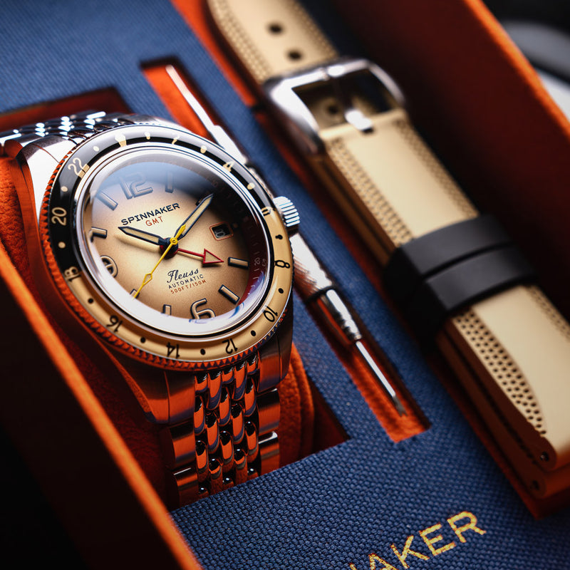 Spinnaker Fluess GMT Automatic Watch with Sandstorm Brown Dial #SP-5120-AA