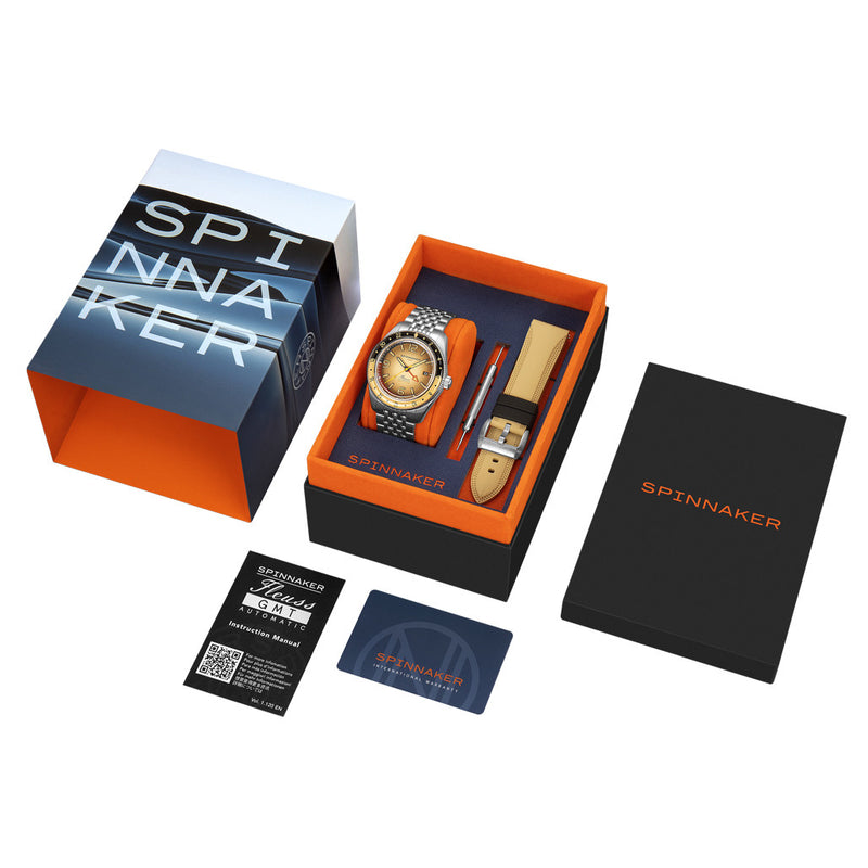 Spinnaker Fluess GMT Automatic Watch with Sandstorm Brown Dial #SP-5120-AA