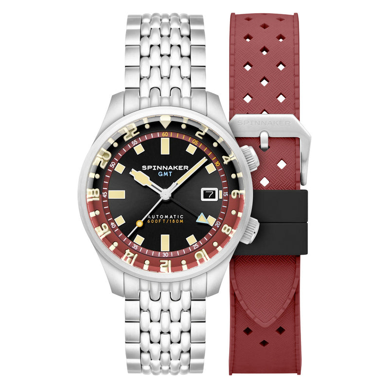 Spinnaker Bradner GMT Automatic Watch with Sombre Red Dial #SP-5121-11