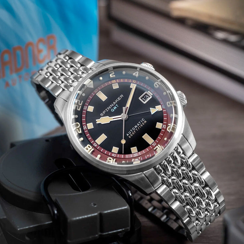 Spinnaker Bradner GMT Automatic Watch with Sombre Red Dial #SP-5121-11
