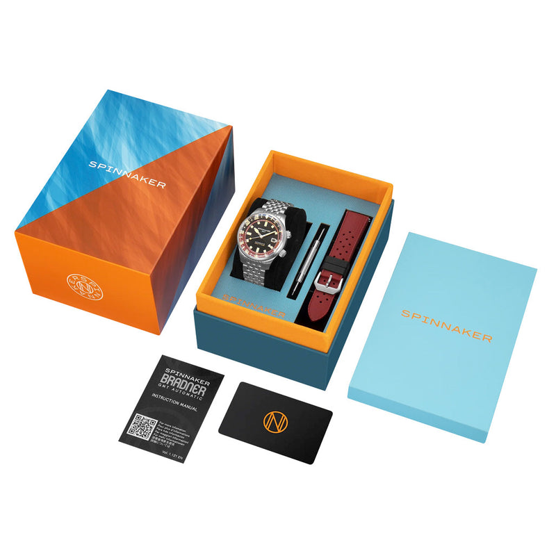 Spinnaker Bradner GMT Automatic Watch with Sombre Red Dial #SP-5121-11