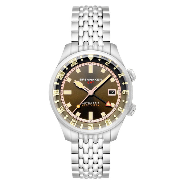 Spinnaker Bradner GMT Automatic Watch with Abbott Brown Dial #SP-5121-22