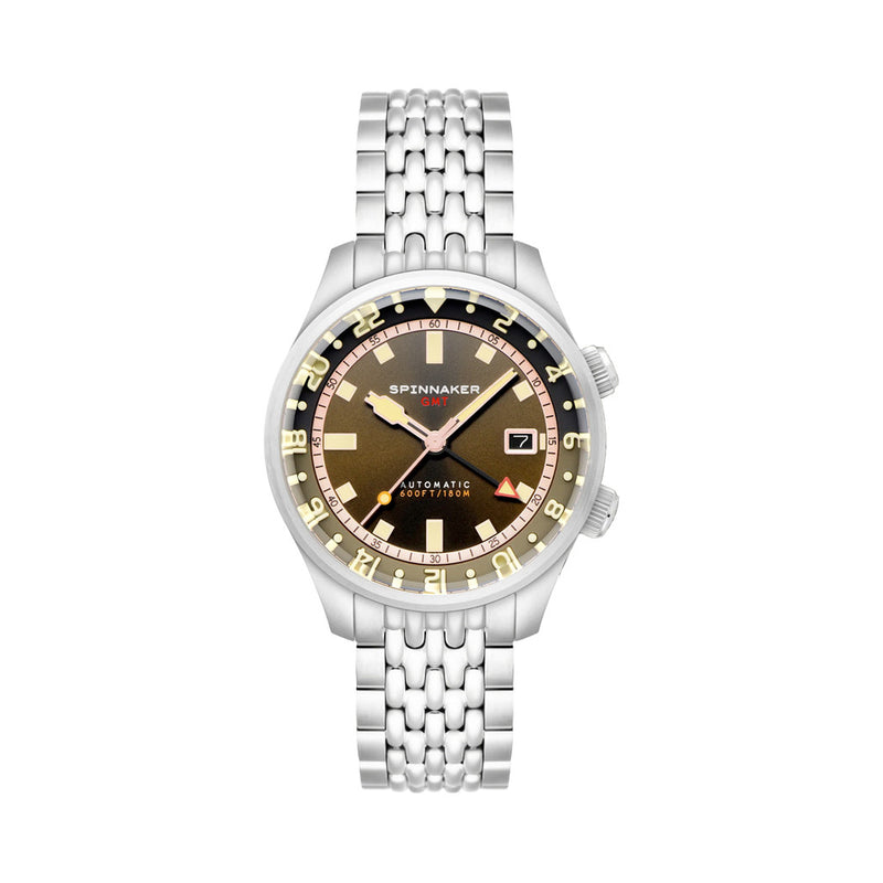 Spinnaker Bradner GMT Automatic Watch with Abbott Brown Dial #SP-5121-22