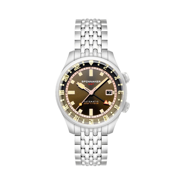 Spinnaker Bradner GMT Automatic Watch with Abbott Brown Dial #SP-5121-22
