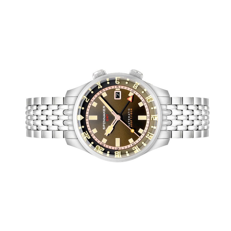 Spinnaker Bradner GMT Automatic Watch with Abbott Brown Dial #SP-5121-22
