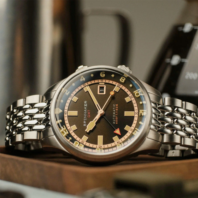 Spinnaker Bradner GMT Automatic Watch with Abbott Brown Dial #SP-5121-22