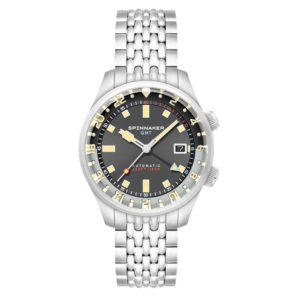 Spinnaker Bradner GMT Automatic Watch with Uniform Grey Dial #SP-5121-33
