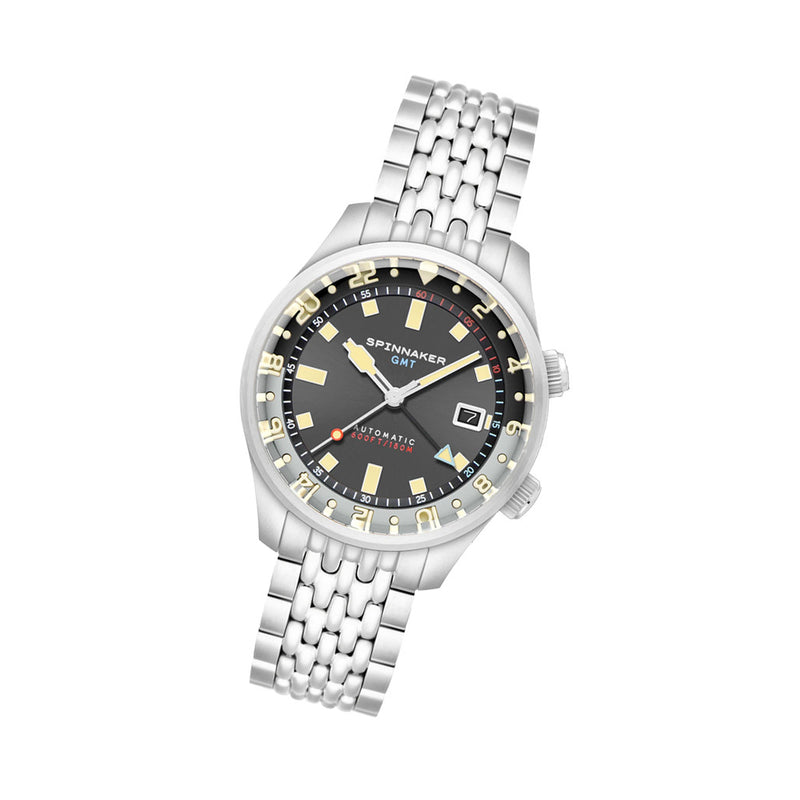 Spinnaker Bradner GMT Automatic Watch with Uniform Grey Dial #SP-5121-33
