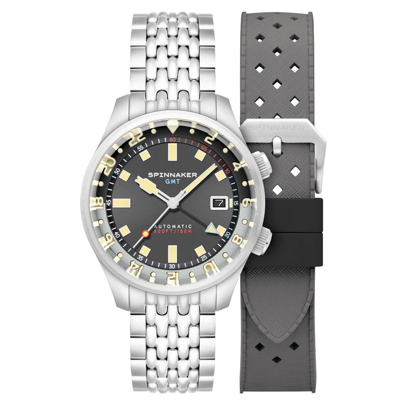 Spinnaker Bradner GMT Automatic Watch with Uniform Grey Dial #SP-5121-33