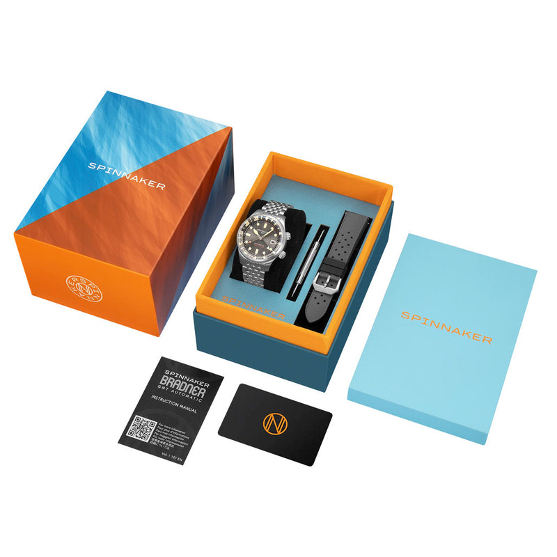 Spinnaker Bradner GMT Automatic Watch with Uniform Grey Dial #SP-5121-33