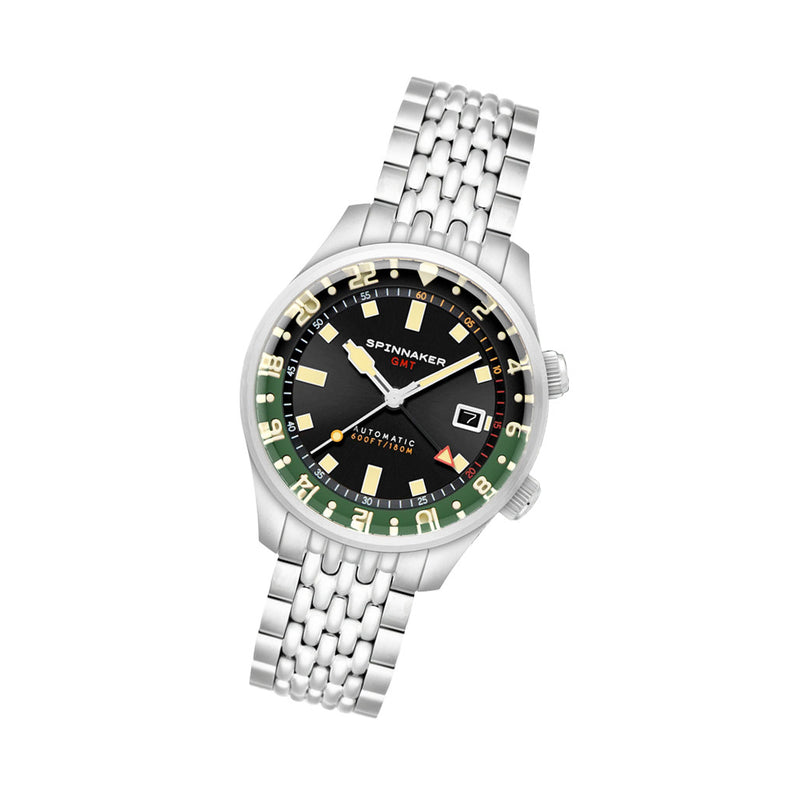Spinnaker Bradner GMT Automatic Watch with Gravel Black Dial #SP-5121-44