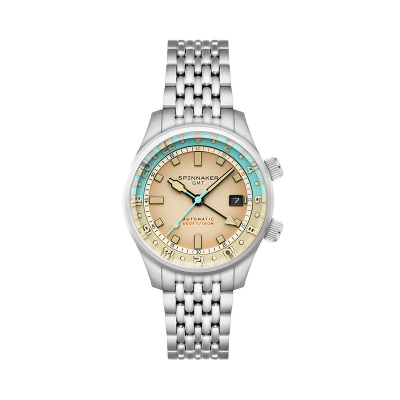 Spinnaker Bradner GMT Automatic watch with Beige Linen Dial #SP-5121-77