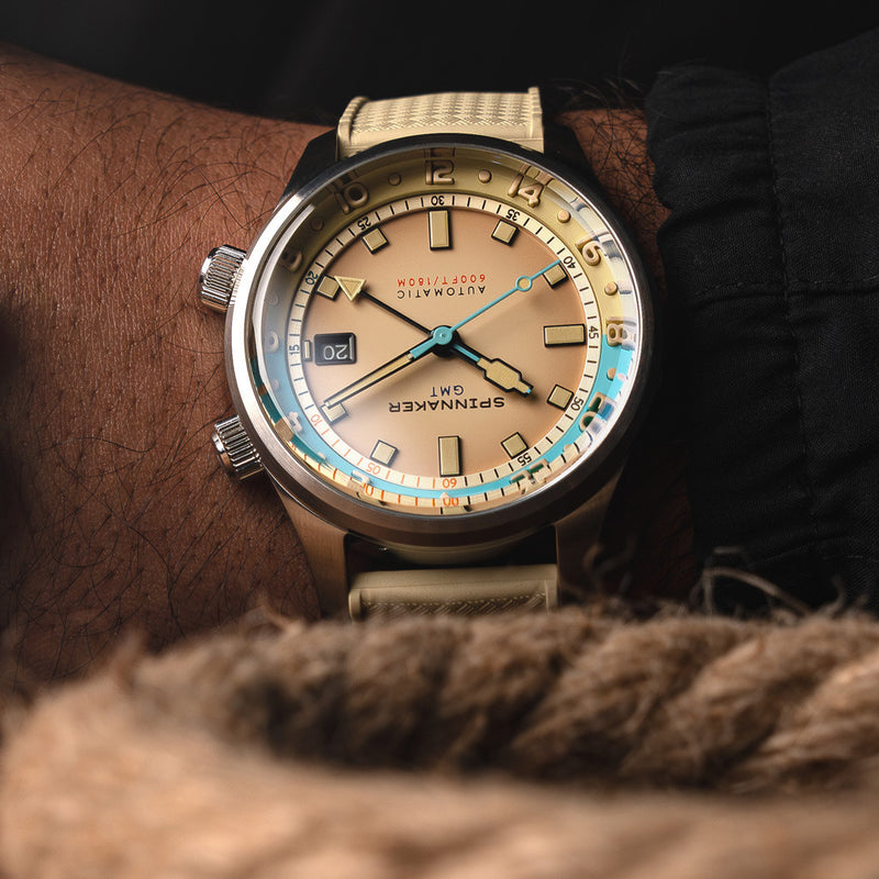 Spinnaker Bradner GMT Automatic watch with Beige Linen Dial #SP-5121-77