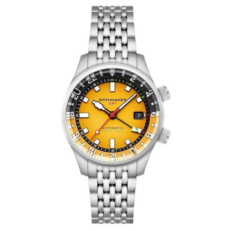 Spinnaker Bradner GMT Automatic watch with Ochre Yellow Dial #SP-5121-99