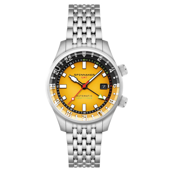 Spinnaker Bradner GMT Automatic watch with Ochre Yellow Dial #SP-5121-99