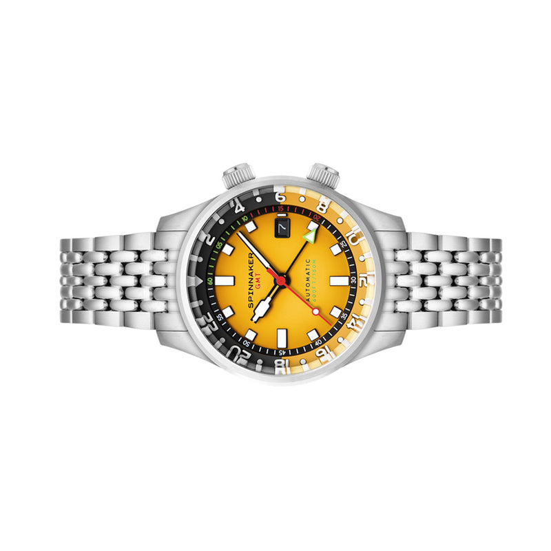 Spinnaker Bradner GMT Automatic watch with Ochre Yellow Dial #SP-5121-99