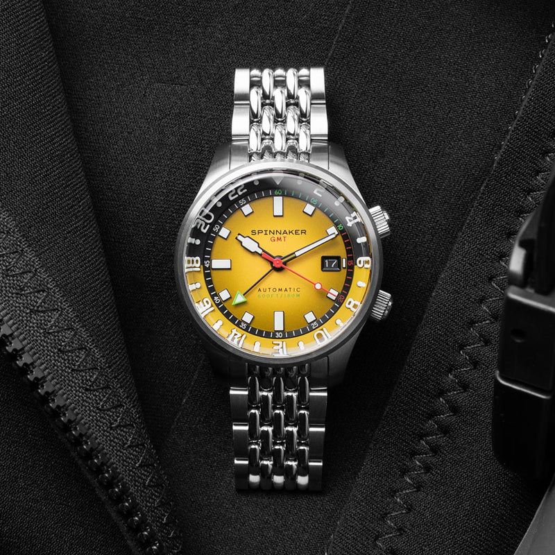 Spinnaker Bradner GMT Automatic watch with Ochre Yellow Dial #SP-5121-99
