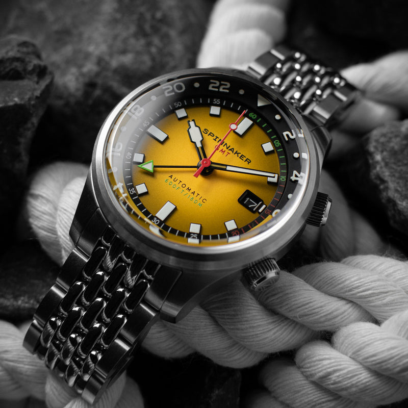 Spinnaker Bradner GMT Automatic watch with Ochre Yellow Dial #SP-5121-99