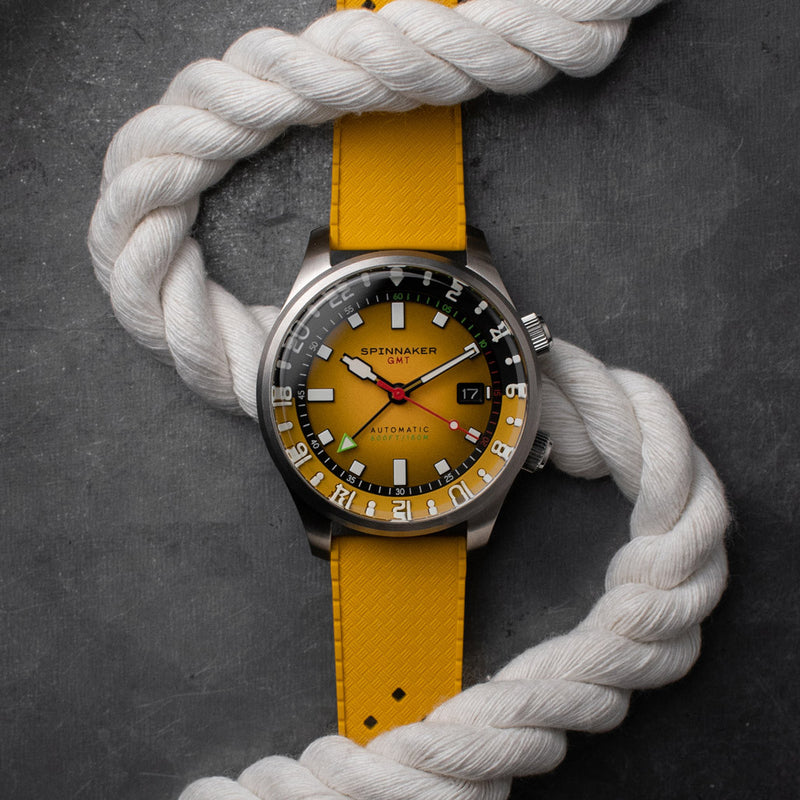 Spinnaker Bradner GMT Automatic watch with Ochre Yellow Dial #SP-5121-99