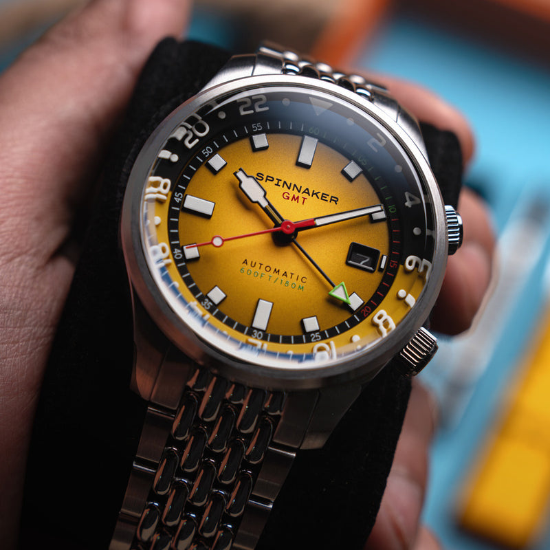 Spinnaker Bradner GMT Automatic watch with Ochre Yellow Dial #SP-5121-99