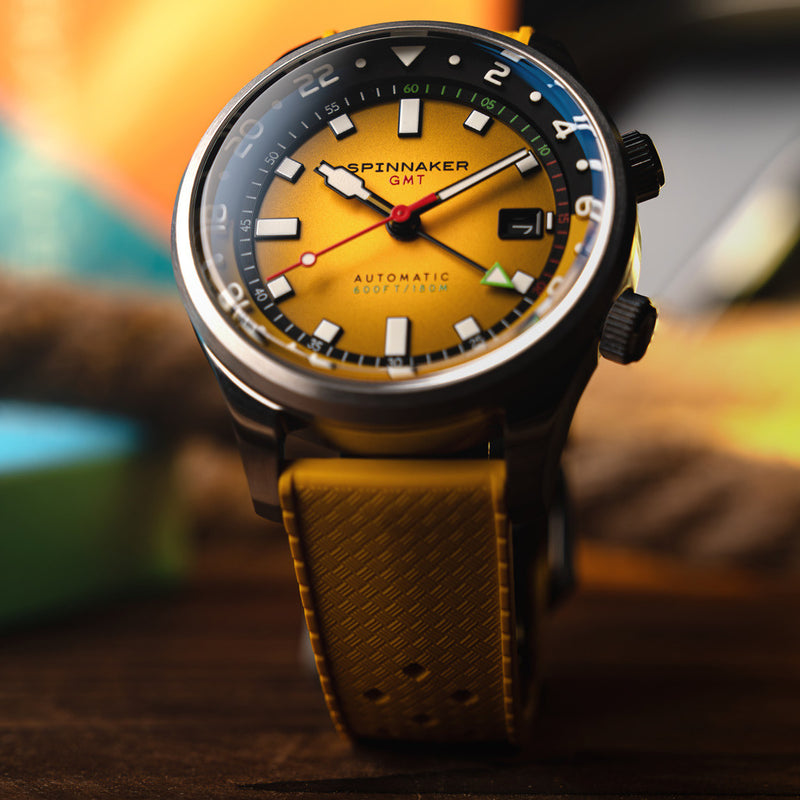 Spinnaker Bradner GMT Automatic watch with Ochre Yellow Dial #SP-5121-99