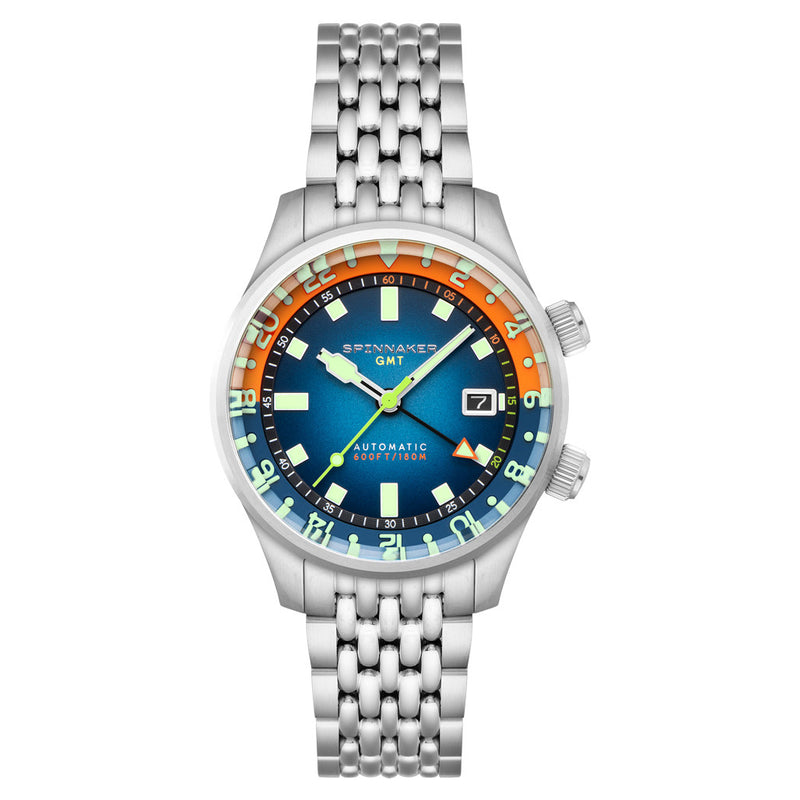 Spinnaker Bradner GMT Automatic watch with Orange Blue Dial #SP-5121-AA